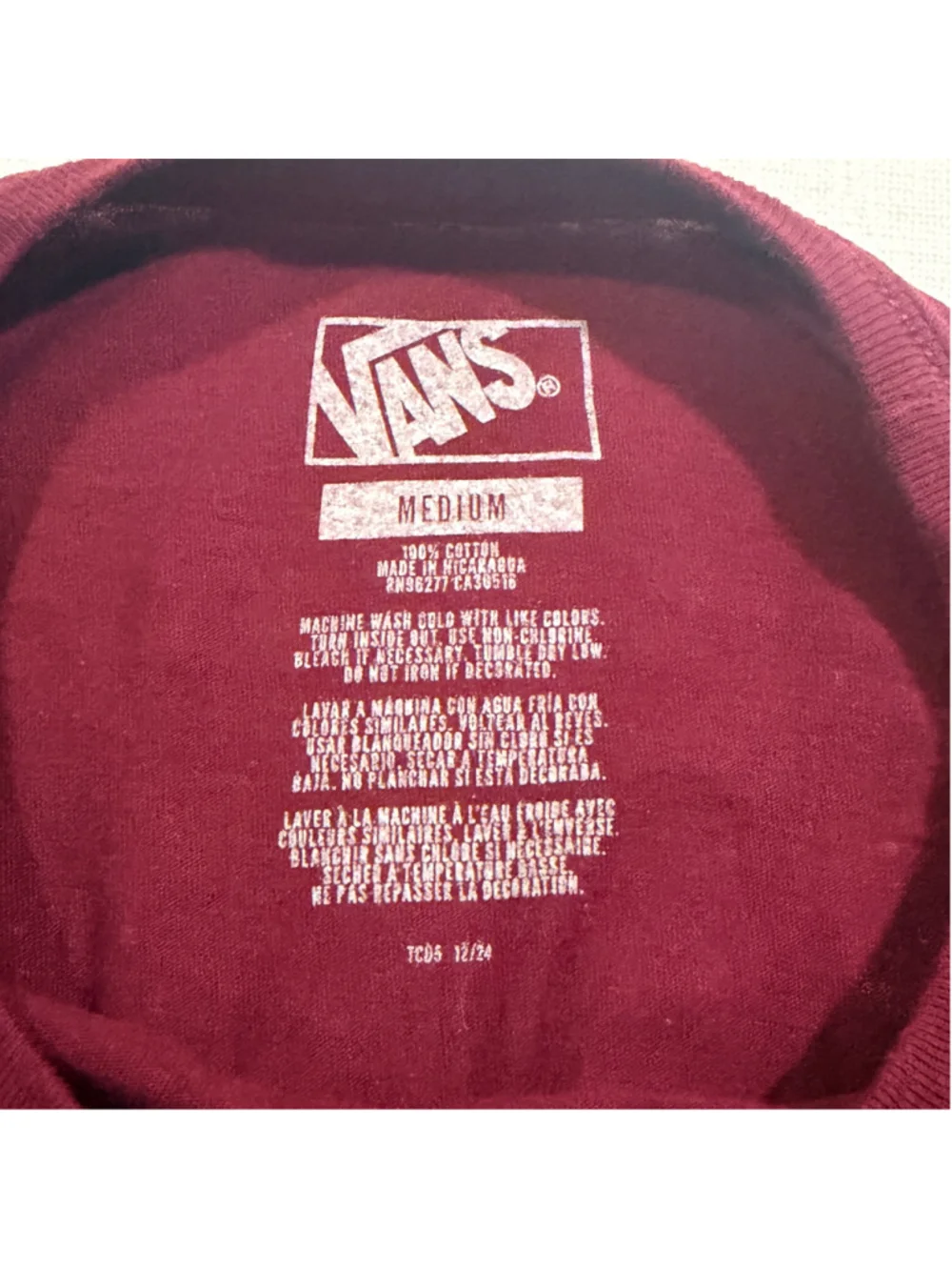 Vans Men’s M Burgundy Graphic T-Shirt